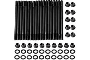FLAMPETUS 12-Point Cylinder Gasket Head Stud Kit Bolts Nuts for Ford 03-10 6.0L Powerstroke Diesel Engines 250-4202
