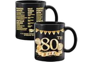 GREATINGREAT 80th Birthday Gifts For Men Women, Gift For 80 Years Old, 1944 Birthday Gifts, Gift Ideas For 80 Year Old Men Woman, Birthday Gifts For Men Women Turning 80, 1944 Birthday Coffee Mug