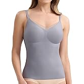 GXOULRRA V-Neck Seamless Camisoles Tank Tops with Built in Bra for Women Summer Spaghetti Straps Tankini Camis
