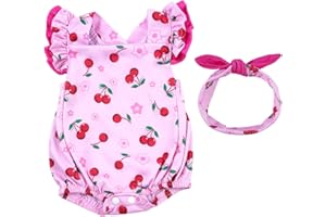 BABESIDE Reborn Baby Doll Clothes Cherry Pattern for 17- 22 Inch Baby Doll Clothes Outfits with Headband Newborn Girl