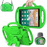 AVAWO Kids Case for iPad 6th Generation 9.7 inch 2018/ iPad 5th/iPad Air 2 - with Shoulder Strap, Shockproof Handle Stand Kid