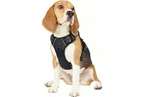 Funfox Dog Harness Medium Breed, No Pull Dog Harness Adjustable with Handle Easy Control, Durable Materials 2 Clips Harnais P