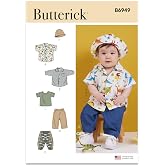 Butterick B6949A Babies' Shirts, T-Shirt, Pants and Hat Sewing Pattern Kit, Design Code B6949, Sizes XS-S-M-L