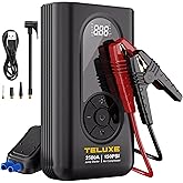 TELUXE Jump Starter with Air Compressor, 2500A 150PSI Car Battery Jump Starter with Digital Tire Inflator, 12V Lithium Jump Box for Vehicles, Car Battery Booster for 8.5L Gas or 6.0L Diesel Engines.