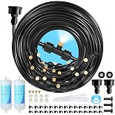 Eledom 85FT Mister for Outside Patio Misting Cooling System, 85FT (26M) Misting Line+26 Brass Mist Nozzles+Water Filter, Outdoor Mister System for Garden Greenhouse Trampoline Waterparke