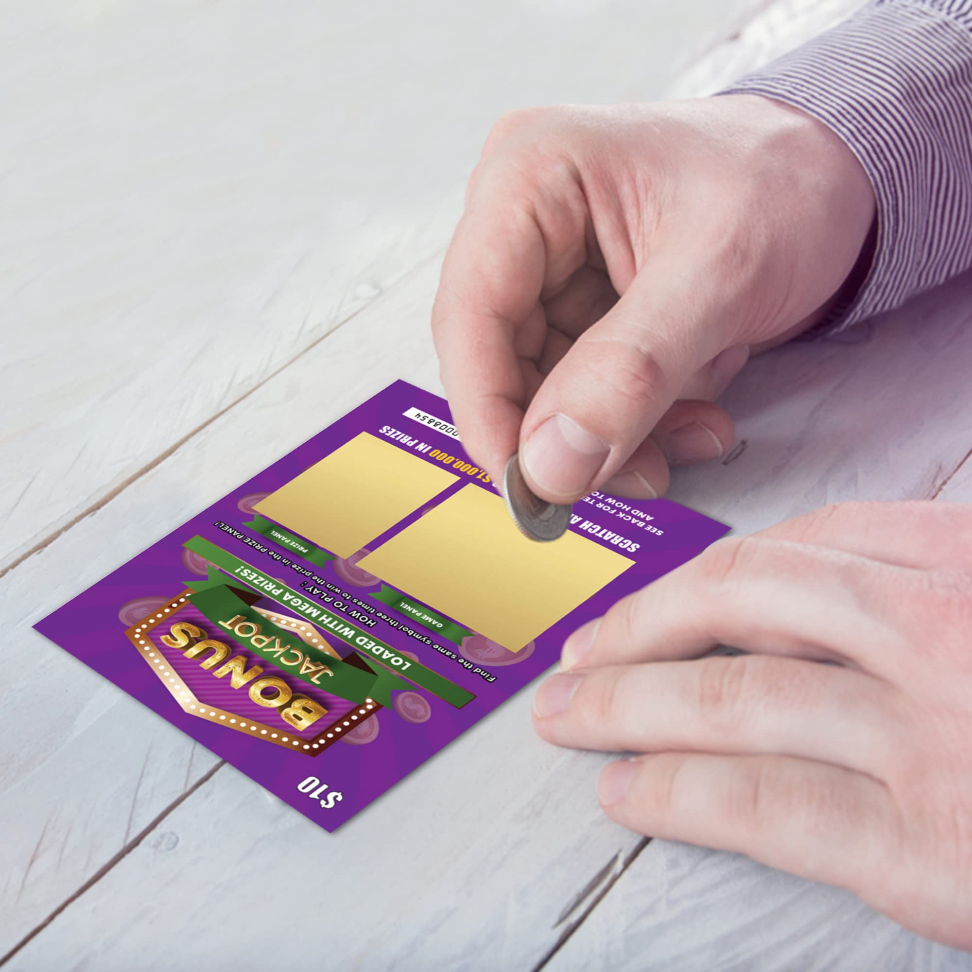 Grandparents Baby Announcement Scratch Off Lottery Tickets, 2 Pack with Envelopes, Multicolor