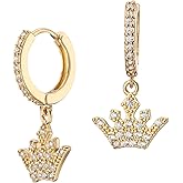 DS Huggie hoop earrings for women,14K Gold Plated Dainty Minimalist Drop Dangle Pierced cartilage earlobe Earrings Classic Zircon Small Hoop Earrings Jewelry Gift for Wife Mom