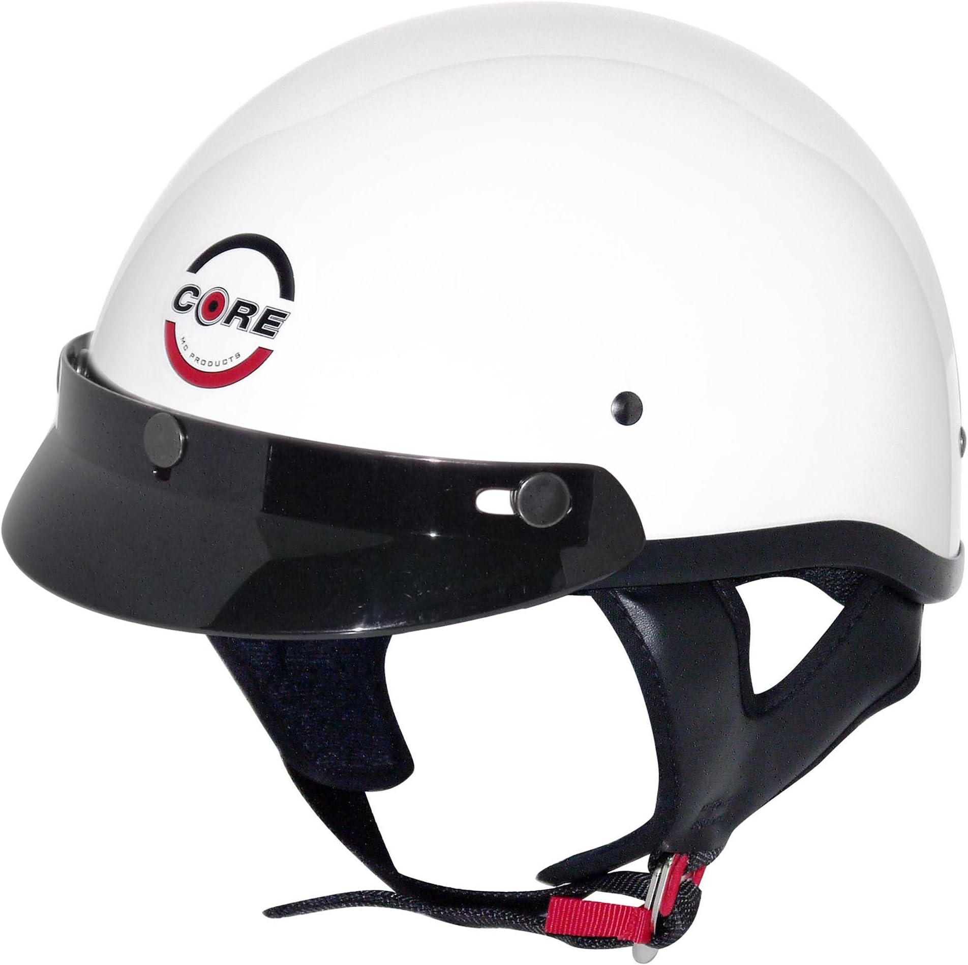 Core Cruiser Shorty Half Helmet (White, Large)