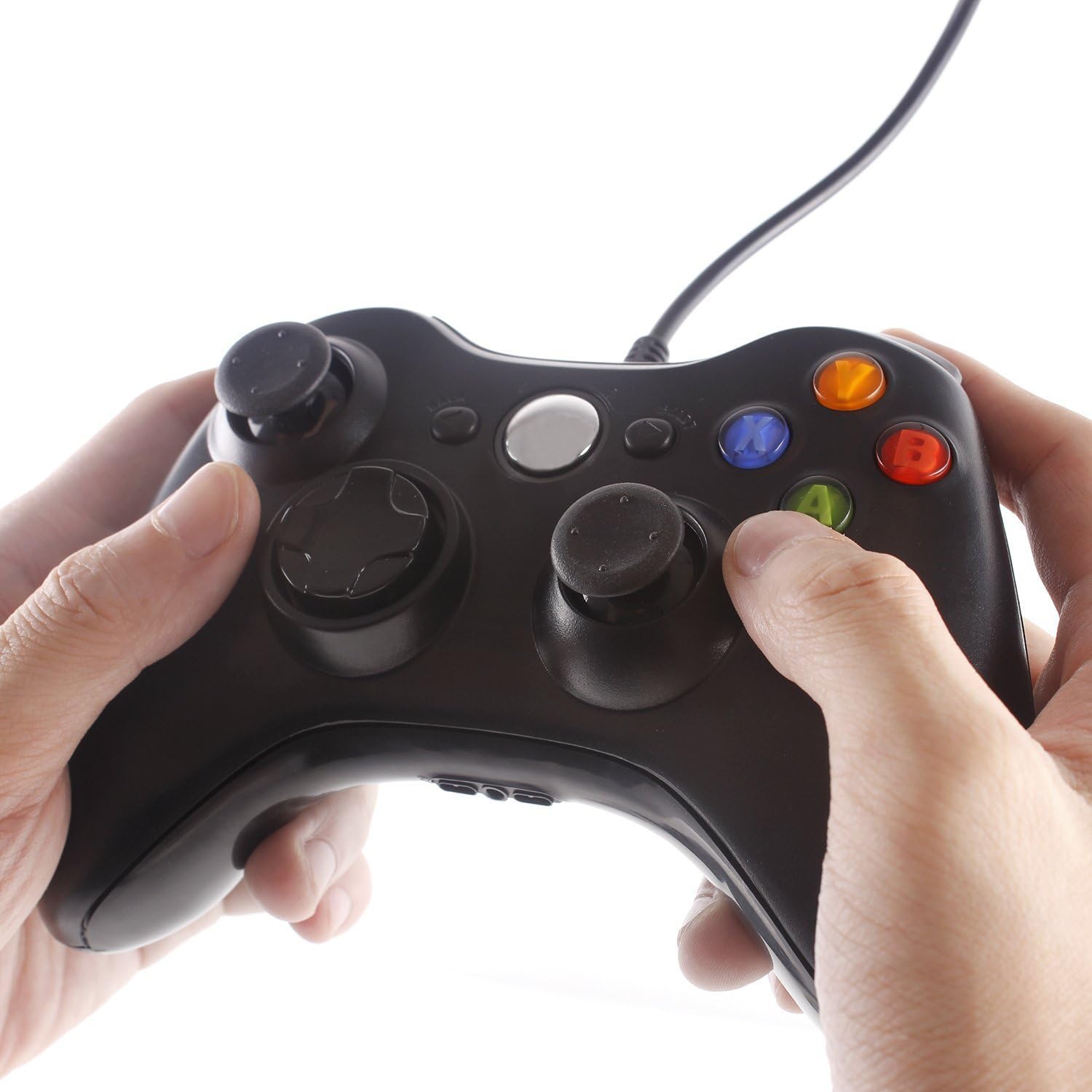 Wired USB Game Controller Gamepad Game Joystick Joypad for Microsoft Xbox 360 & Windows PC (Black): Computers & Accessories