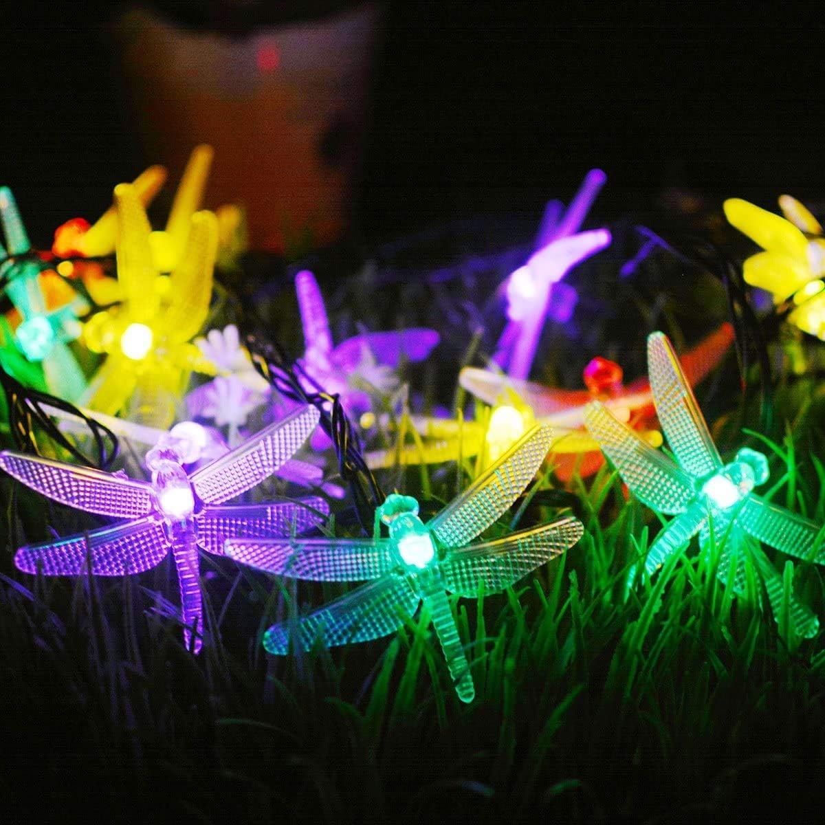 KEEDA Solar Outdoor String Lights, 16ft 20 LED Dragonfly Waterproof Decorative Lights for Outdoor Garden Christmas Party Decorations - Image 3