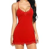 Avidlove Womens Nightgown Sexy Lace Sleepwear V Neck Full Slip Chemise Lingerie Cotton Night Gowns Babydoll Sleepshirt