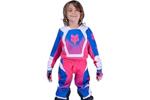 Fox Racing Youth 180 Motocross Dirt Bike Jersey, Blue/Pink Collect, Large