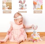 EAQ Baby Comforter with Teether Rabbit Crinkle Ears Soft Rattle 33x33 cm view 5