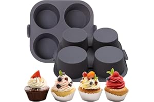 Silicone Muffin Tray for Air Fryer 1Pcs, 4-Cups Nonstick Muffin Pans with Carrying Handle, Silicone Cake Pans for Baking Cupc