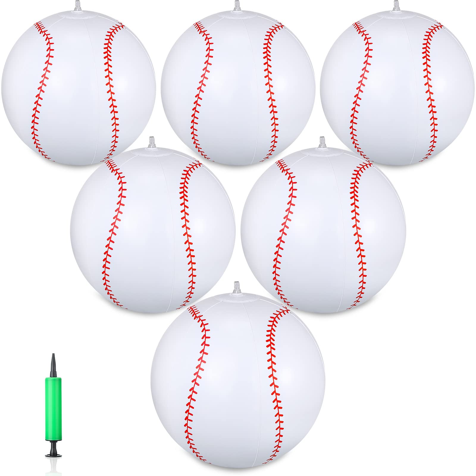 Photo 1 of ***(MISSING PIECE -SELLING AS IS)*** Zhanmai 6 Pack Inflatable Baseball 16 Inch Blow up Beach Ball Large Sport Pool Ball for Adults Teens Gift Summer Outdoor Party Decorations