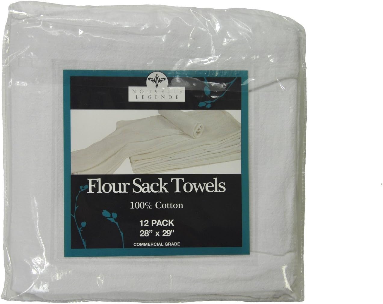 Nouvelle Legende Cotton Flour Sack Towels Commercial Grade 28in X 29in (12Pk), White, 28 in X 29 in - Image 3