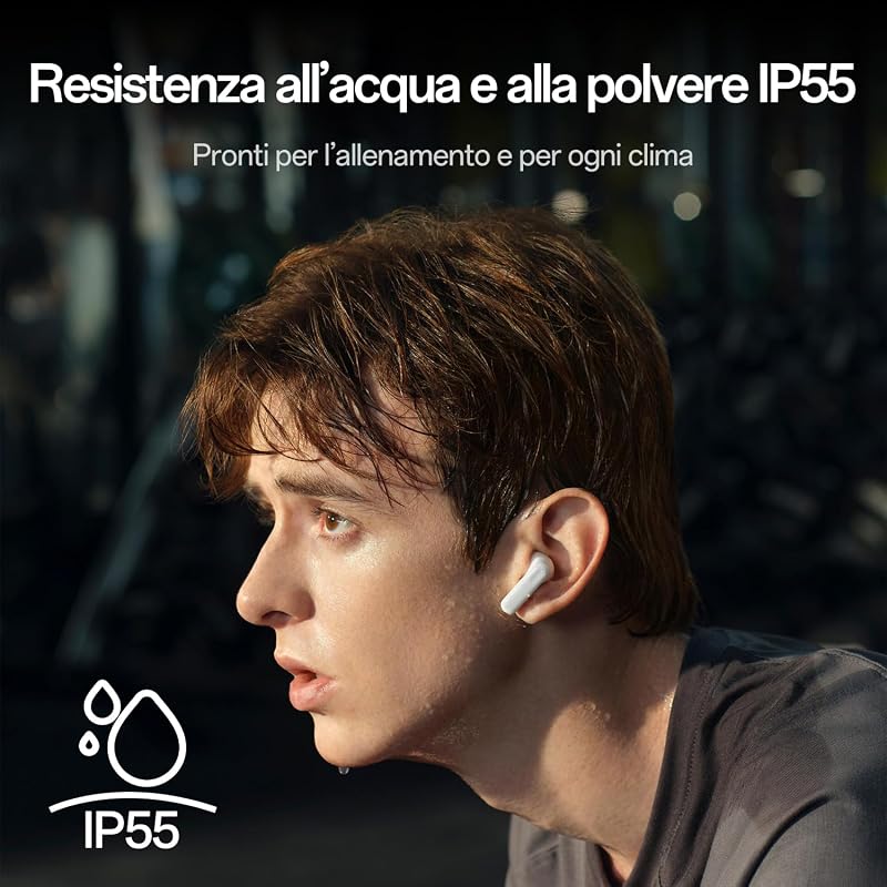 Enco Buds3 Auricolari In-Ear Wireless, Bluetooth 5.4, IP55 Impermeabile, 48 h Batteria, AI Translation, 47ms Modalità Gaming, Bianco — foto 6 di 7