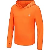 HODOSPORTS Boys Rash Guard Swim Shirt Long Sleeve for Kids UPF 50+ Sun Protection Hooded Swimming Hiking Shirts Swimsuit