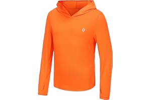 HODOSPORTS Boys Rash Guard Swim Shirt Long Sleeve for Kids UPF 50+ Sun Protection Hooded Swimming Hiking Shirts Swimsuit