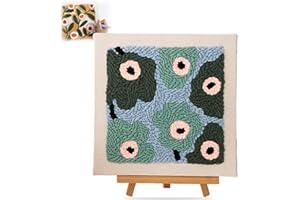 Generic Punch Stitch Kit, DIY Punch Needle Embroidery Kit for Adults, Floral Patterns, Tools, Instructions, Non-Foldable