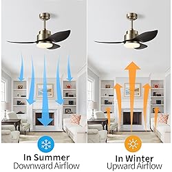 Surtime Modern Ceiling Fans With Lights Remote