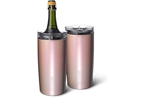 BrüMate Togosa 2-in-1 Wine Chiller Bucket or Champagne Bucket & 100% Leakproof Pitcher | Portable Cooler Fits Most Wine, Champagne, & Liquor Bottles | Perfect Wine Gifts | 49oz (Glitter Rose Gold)