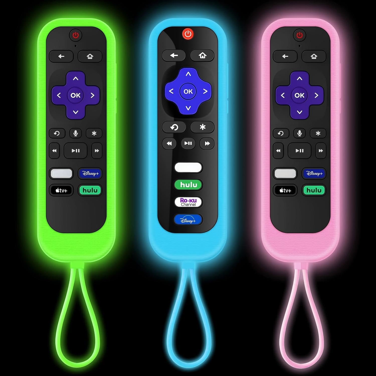 Photo 1 of [3Pack] Climberer Remote Case Cover Compatible with TCL/Hisense roku TV |Sharp Roku TV | Roku Express 4K+?Glow in The Dark Makes it Easy to find