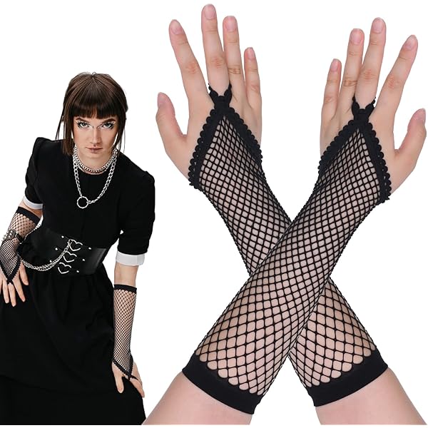 Travelwant 80s Fishnet Gloves For Women And Girls In Theme Party Costume Accessories