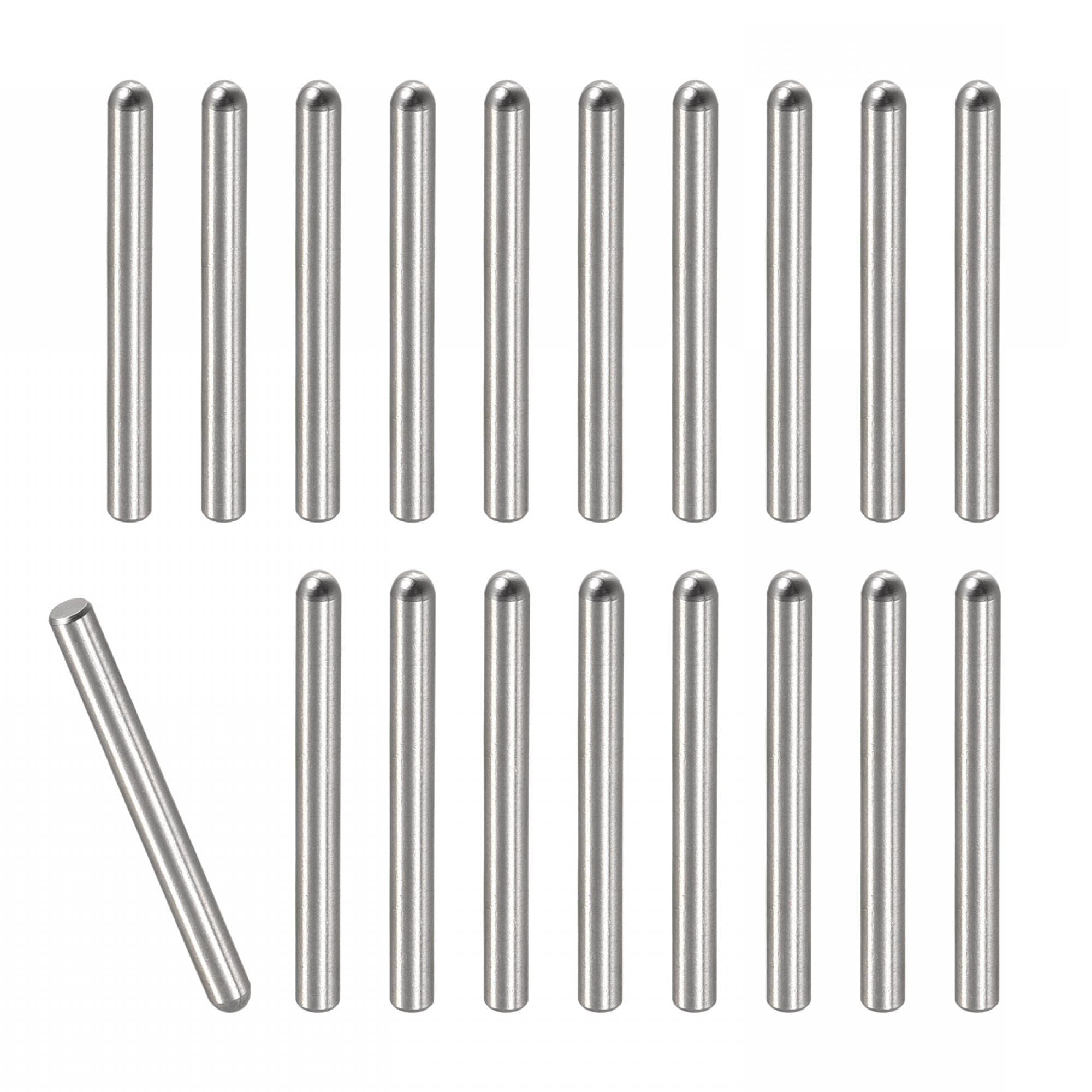 Unifizz 20Pcs 2 x 25mm Dowel Pin 304 Stainless Steel Round Head Flat Chamfered End Bunk Bed Pins Shelf Pegs Support Shelves Fasten Elements