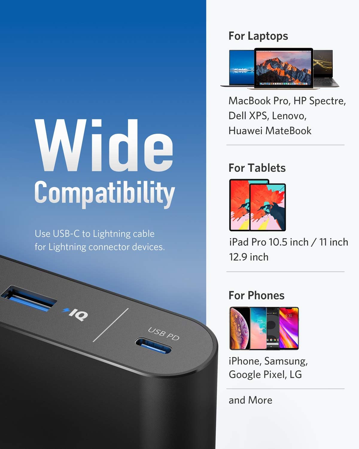 Anker PowerCore+ 26800mAh PD 45W with 60W PD Charger, Power Delivery Portable Charger Bundle for USB C MacBook Air/Pro/Dell XPS, iPad Pro 2018, iPhone 12 / Mini / 11/ Pro / XS Max / X / 8, and More