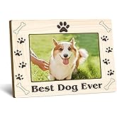 Best Dog Ever Picture Frame 4x6, Pet Frame, Wooden Photo Frame with Wooden Stand, Gifts for Dog Lovers, Home Office Tabletop Display Decorations - A11