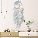 Donko Handmade White & Cyan Dream Catcher Tree of Life Wall Decor view 3