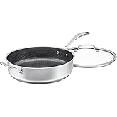 Cuisinart FusionPlus Nonstick Stainless Steel Cookware, 5-Quart Sauté Pan with Cover and Helper, PFAS-Free PURELYSEAR Ceramic Non Stick Technology, Scratch Proof, Cool Grip Handles, Dishwasher Safe