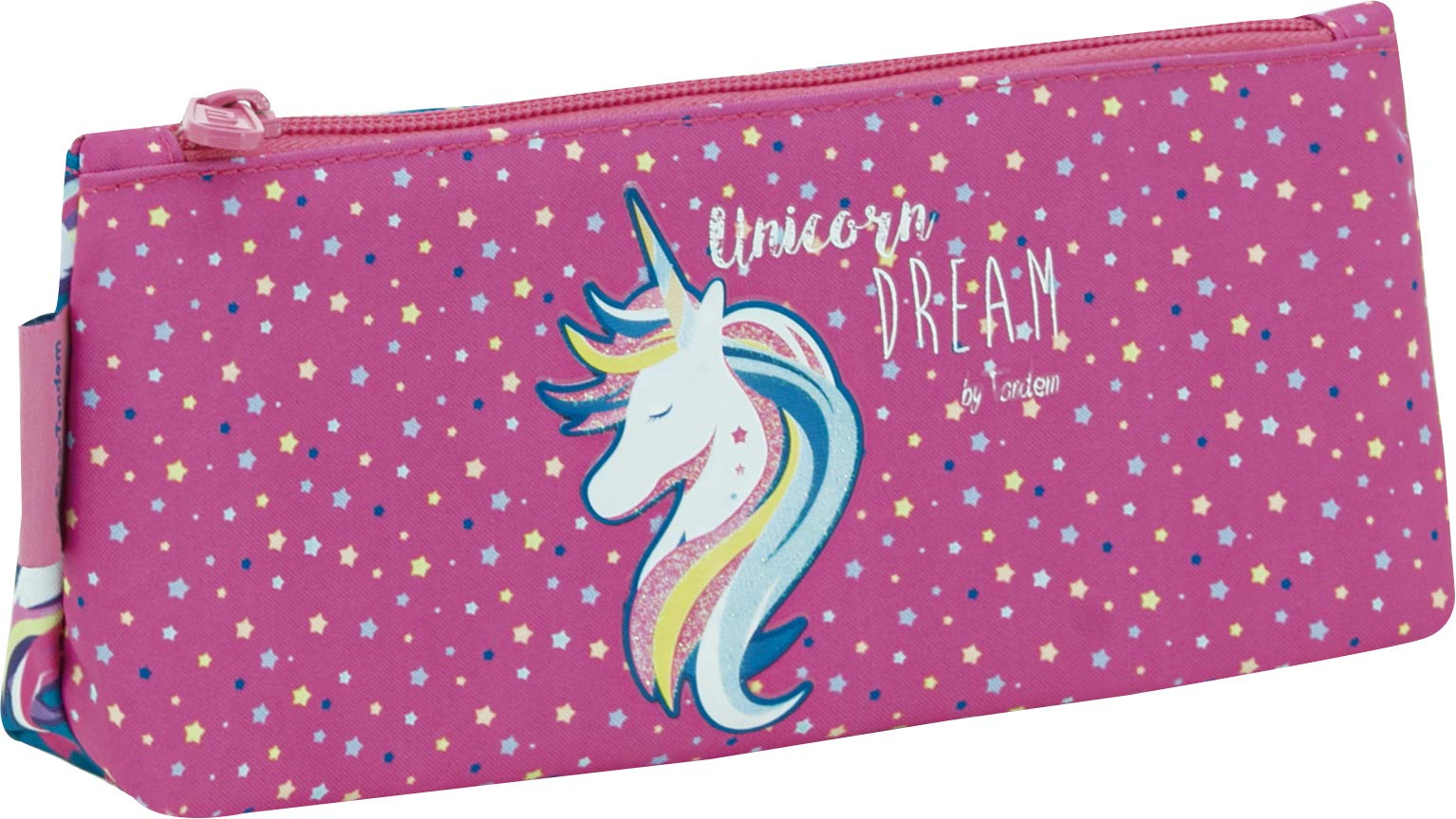 Unicorn Tandem School Organizer Case | Thick Metal Zipper Case, Large Rectangular Capacity Case with Single Compartment Pocket - Measures 21 x 9 x 5 cm