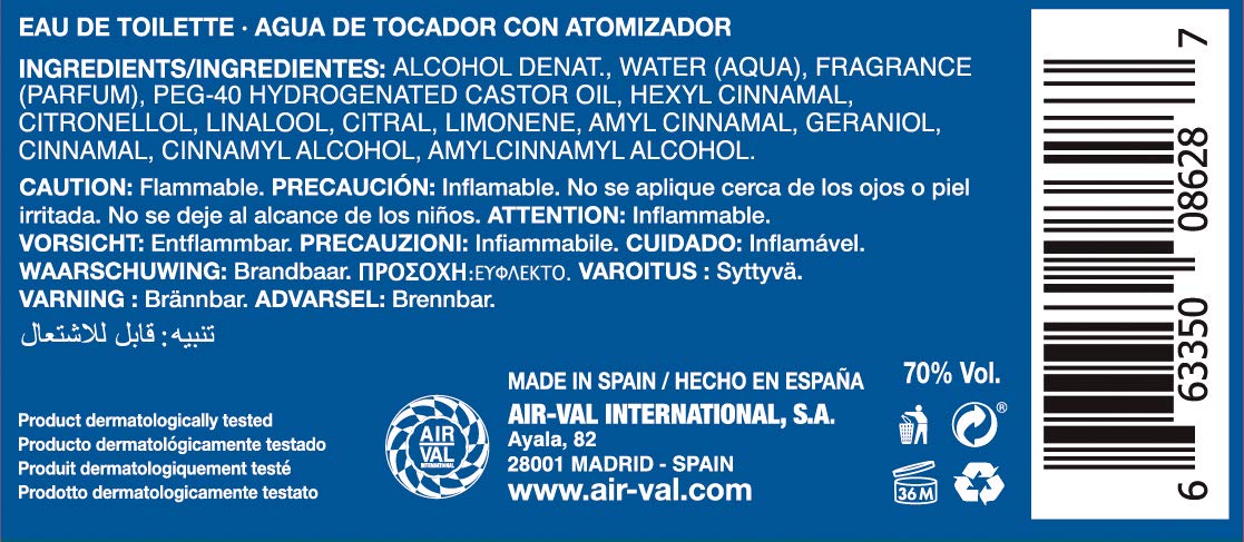 Marvel Captain America, Fragrance, for Men, 3.4oz, 100ml, Eau de Toilette, EDT, Cologne, Spray, Made in Spain, By Air Val International