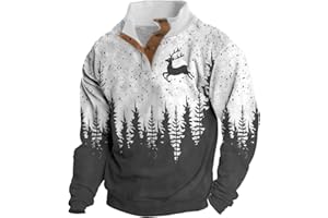 Sweatshirts Christmas Man 2025 Soft Long Sleeve Fall Santa Hoodies Warm Button 3D Print Winter Xmas Clothes