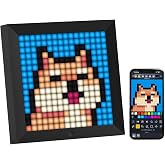 Divoom Pixoo - Pixel Art Digital Picture Frame with 16x16 LED Display APP Control - Cool Animation Frame Wall/Desk Mount for Gaming Room &amp; Bedside Table -Black