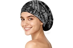 YFONG Mulberry Silk Hair Bonnet for Sleeping Women Men, Real Silk Lining, Not Satin, Stay On All Night Silk Sleep Bonnet with Adjustable Strap for Curly Short Long Fine Hair, Black