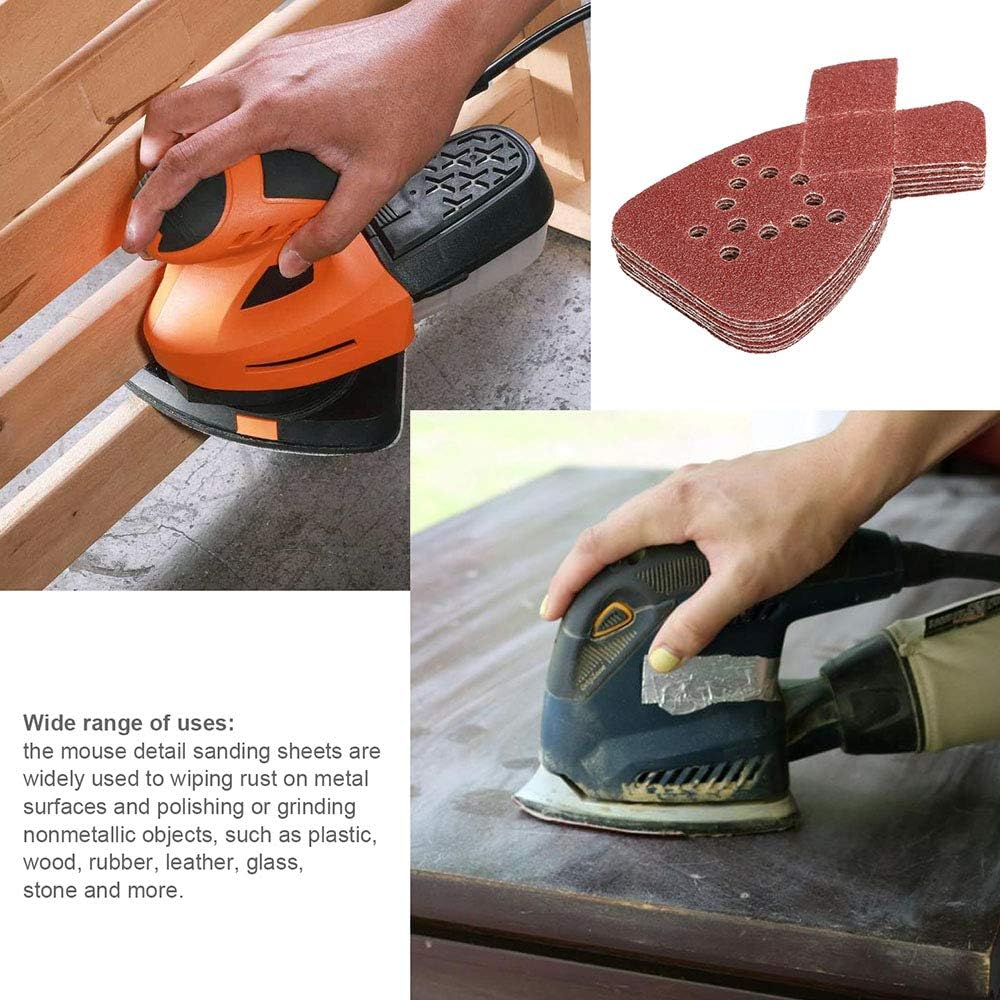 12 Perforierte Locher Passend Fur Black And Decker Detail Mausschleifer Pad 40er Kornung Haken Und Schlaufe 20 Stuck Maus Detailschleifer Schleifpapier Blatter Mit Extra 2 Spitzen Fur Ersatz Zubehor Fur Elektrowerkzeuge Elektro