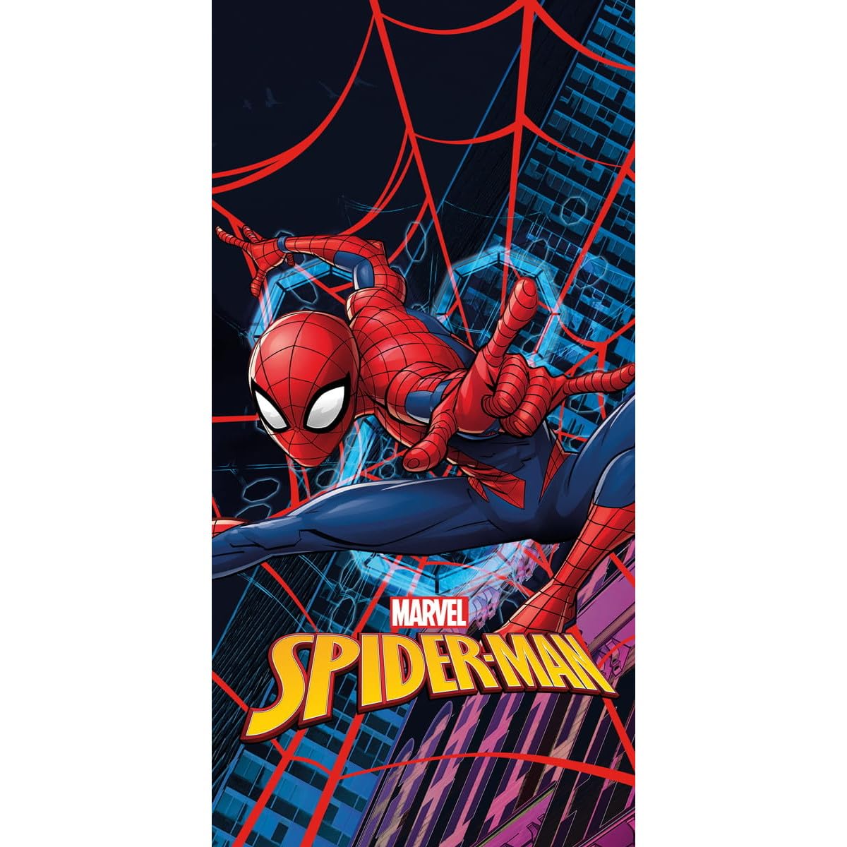 Halantex Spiderman – Beach Towel Beach Bath Towel – 100% Cotton – Size 70 x 140 cm – Multicolour SPM-218T