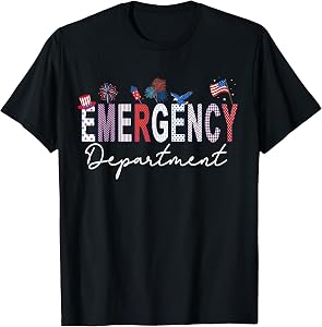 Emergency Department 4th of July USA Emergency Room Nurse T-Shirt