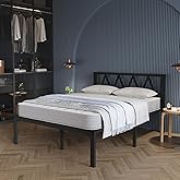 Avenco 14 Inch Queen Bed Frame with Headboard, Metal Platform Bed Frame, Queen Size Bed Frame No Box Spring Needed, Easy Assembly, Heavy Duty Slats Support, Black