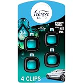 Febreze Car Air Freshener, Odor-Fighting Automotive Vent Clip, Scented Car Accessories, Long Lasting for Strong Odors, Unstopables Fresh Scent, .07 fl oz, 4 Count