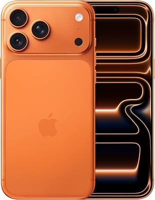 iPhone 17 Pro Max 256 GB: display 6,9", ProMotion fino a 120Hz, chip A19 Pro, autonomia mai vista su iPhone, sistema di fotocamere Pro Fusion, fotocamera frontale Center Stage; Arancione cosmico