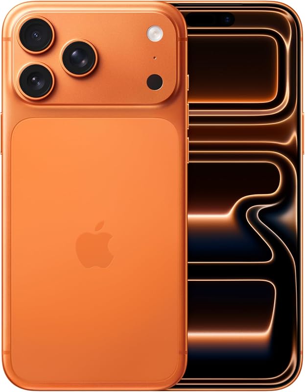 iPhone 17 Pro Max 256 GB: display 6,9", ProMotion fino a 120Hz, chip A19 Pro, autonomia mai vista su iPhone, sistema di fotocamere Pro Fusion, fotocamera frontale Center Stage; Arancione cosmico