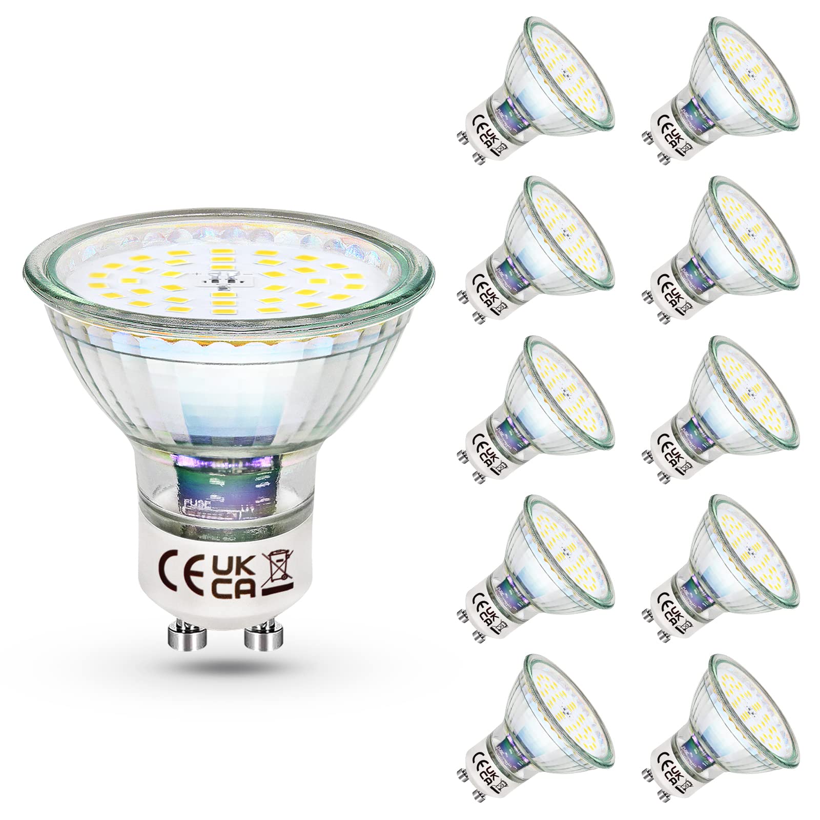 HiBay 10x 4W GU10 LED Bulbs Cool White Spot Lights Replace 35W Halogen 6000K 240V for Ceiling Spotlight Downlight Fitting — image 1