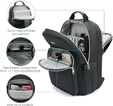 LOVEVOOK Laptop Backpack 15.6 Inch Women Waterproof USB Charging Port Dark Gray view 2