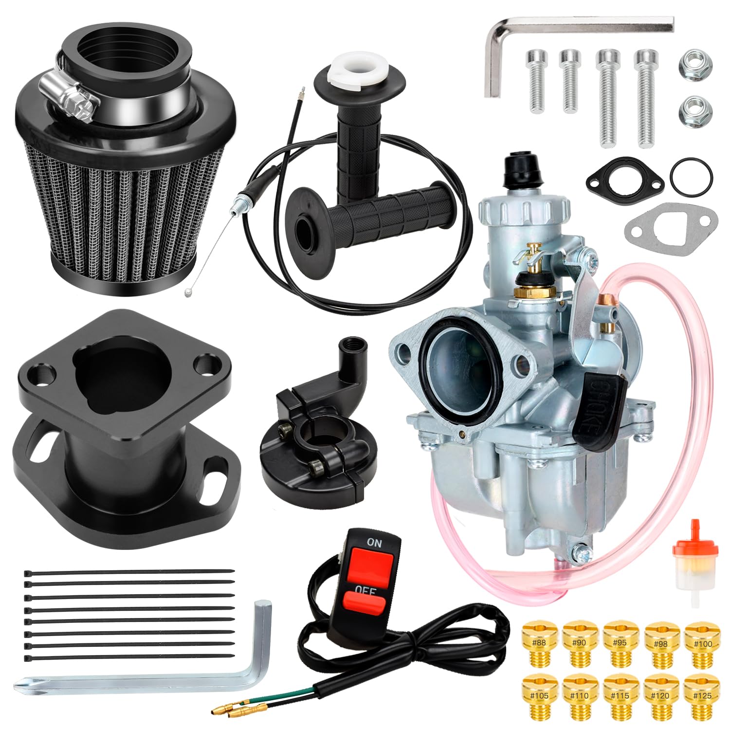 Photo 1 of FVRITO Mini Bike 212cc Carburetor Throttle Cable Assembly Jets Kit for Predator 212 196cc 224cc Coleman CT200U BT200X CT200U-EX RB200 Baja Warrior MB200 Axis M200 KT196 Go Kart Performance Parts