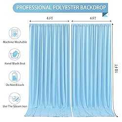 Blue Backdrop Curtains 2 Panels - Wrinkle-Free