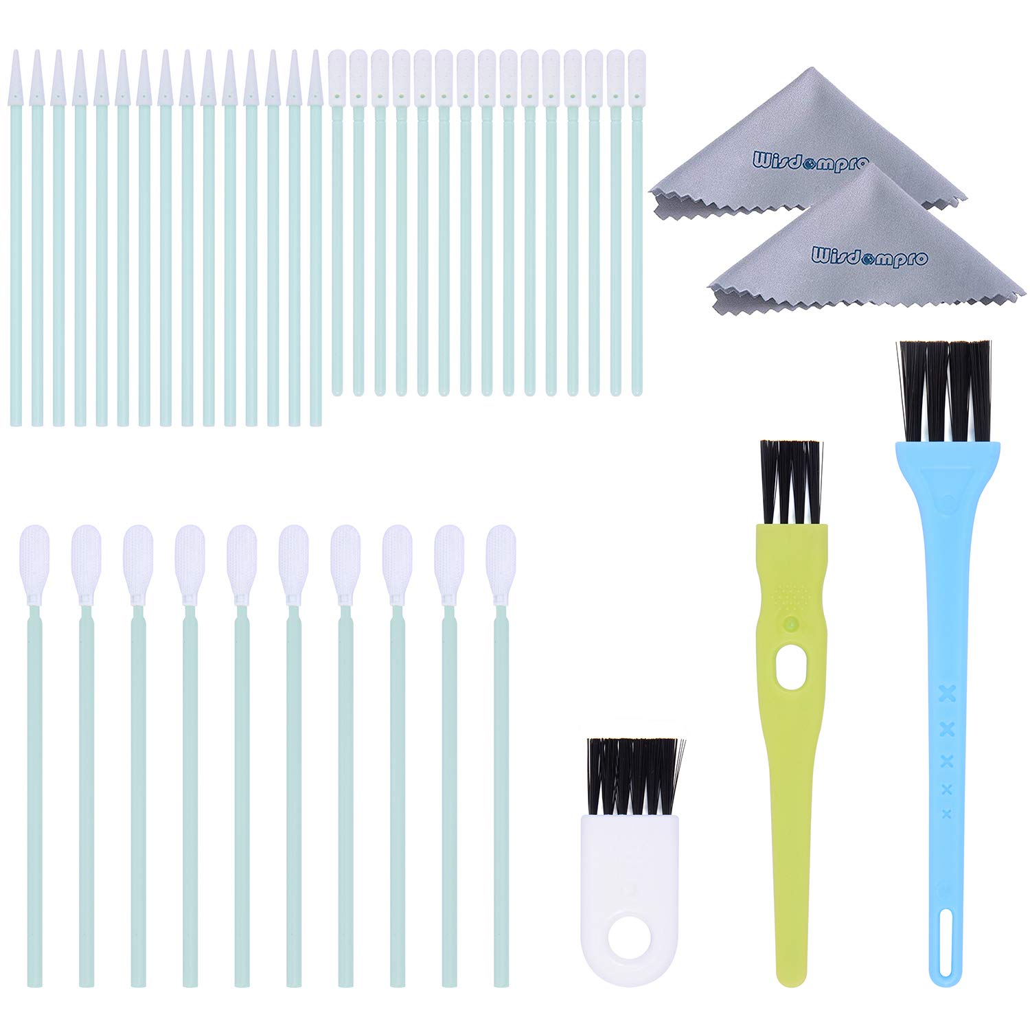 Wisdompro 45 Pieces Cell Phone Cleaning Kit with USB Port Brush Set, Headphone Jack Cleaner and Cleaning Cloth for Mobile Phones, Laptops, Earphones, Tablets and Other Electronics